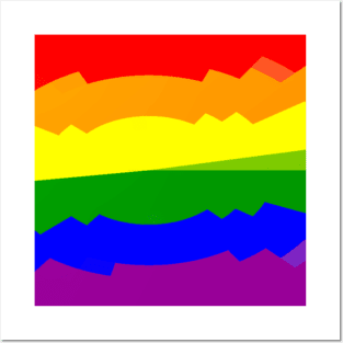 LGBT Queer Gay Pride Month 6 Rainbow Color Abstract Design Posters and Art